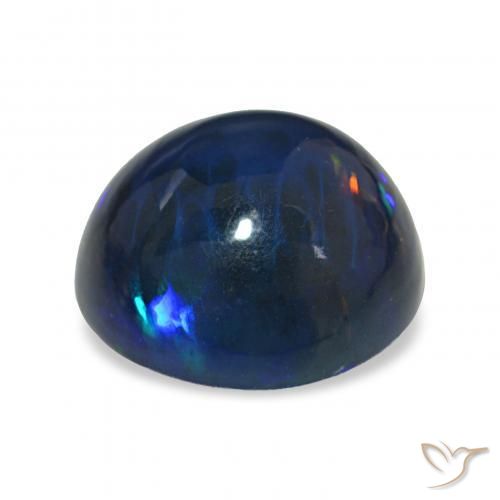 Ópalo negro Multicolor natural de 4.26 ct, Redondo, Opaco