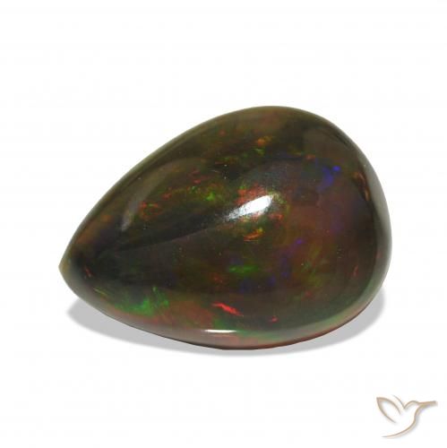 3.97ct Multicolor Ópalo negro, En forma de pera, Opaco