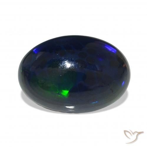 Ópalo negro Multicolor natural de 3.16 ct, Ovalada, Opaco