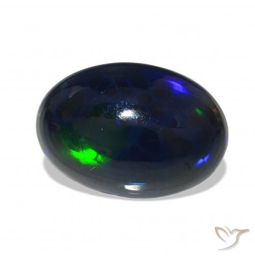 Ópalo negro Multicolor natural de 3.16 ct, Ovalada, Opaco