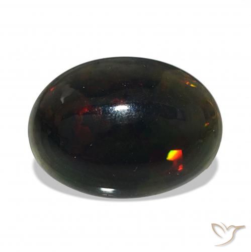 Ópalo negro Multicolor natural de 2.37 ct, Ovalada, Opaco
