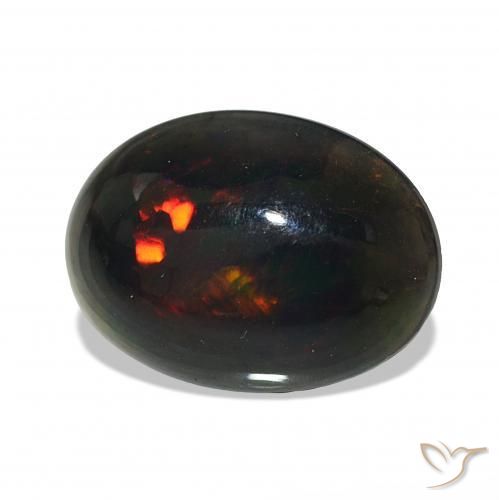 Ópalo negro Multicolor natural de 2.37 ct, Ovalada, Opaco