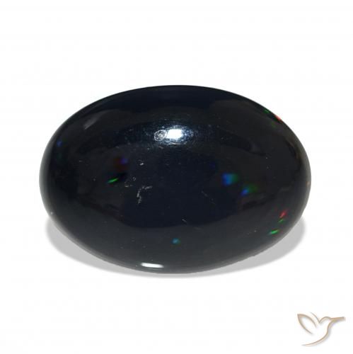 4.51ct Multicolor Ópalo negro, Ovalada, Opaco