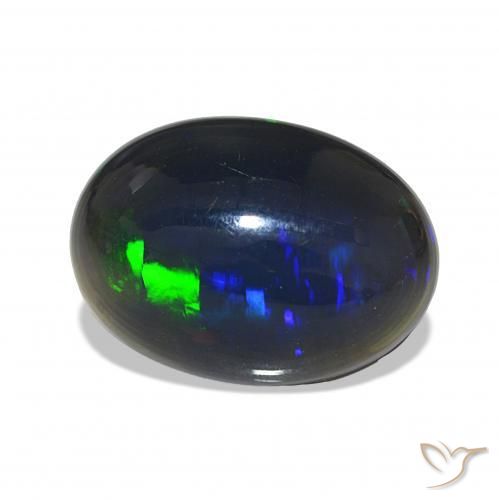 Ópalo negro Multicolor natural de 3.79 ct, Ovalada, Opaco