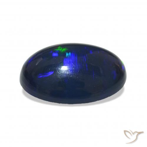 Ópalo negro Multicolor natural de 3.79 ct, Ovalada, Opaco