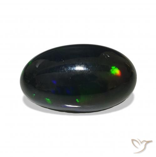 3.00ct Multicolor Ópalo negro, Ovalada, Opaco
