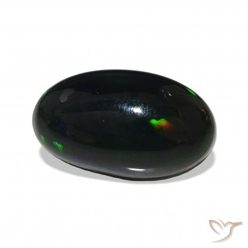 Ópalo negro Multicolor natural de 3.00 ct, Ovalada, Opaco