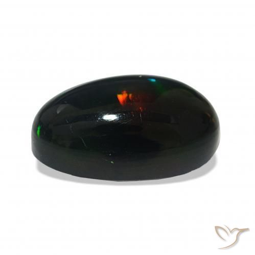Ópalo negro Multicolor natural de 3.00 ct, Ovalada, Opaco