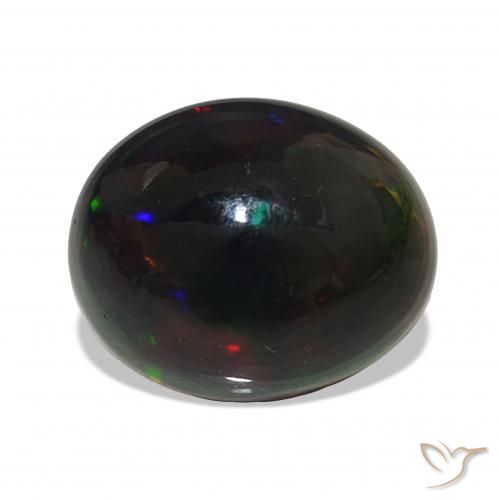 Ópalo negro Multicolor natural de 4.09 ct, Ovalada, Opaco
