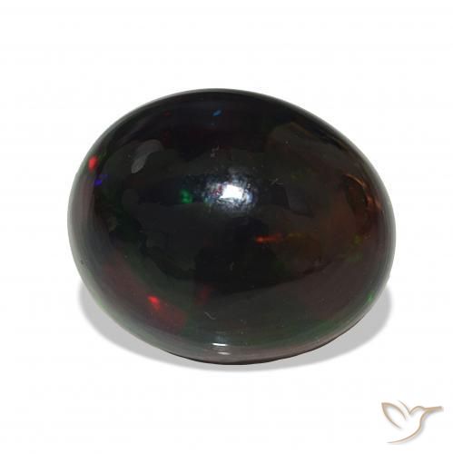 Ópalo negro Multicolor natural de 4.09 ct, Ovalada, Opaco