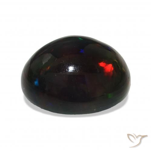 Ópalo negro Multicolor natural de 4.09 ct, Ovalada, Opaco
