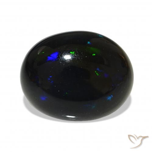 3.38ct Multicolor Ópalo negro, Ovalada, Opaco