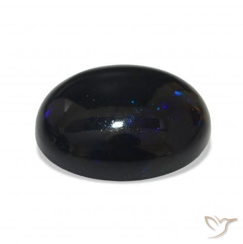 Ópalo negro Multicolor natural de 3.38 ct, Ovalada, Opaco