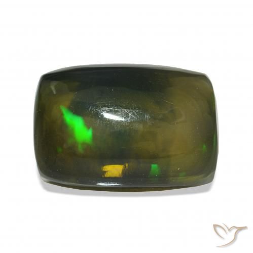Ópalo negro Multicolor natural de 3.11 ct, Forma Cojín, Opaco