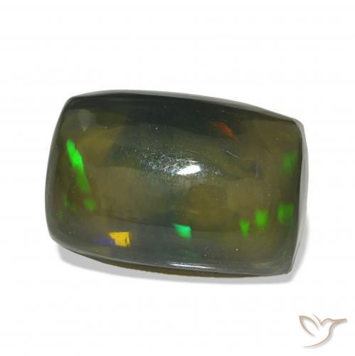 Ópalo negro Multicolor natural de 3.11 ct, Forma Cojín, Opaco