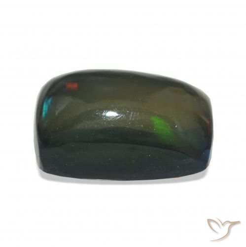 Ópalo negro Multicolor natural de 3.11 ct, Forma Cojín, Opaco