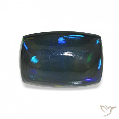 Ópalo negro Multicolor natural de 2.77 ct, Forma Cojín, Transparente