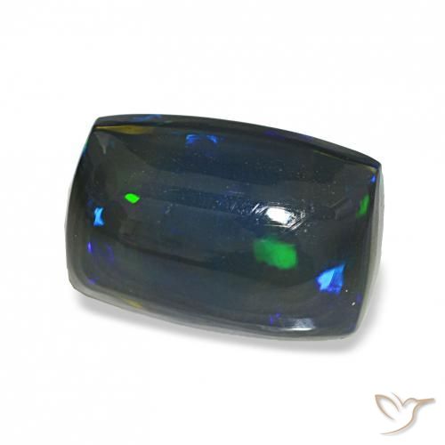 Ópalo negro Multicolor natural de 2.77 ct, Forma Cojín, Transparente