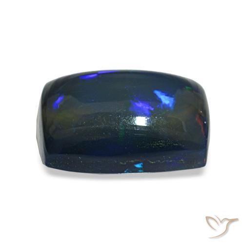 Ópalo negro Multicolor natural de 2.77 ct, Forma Cojín, Transparente