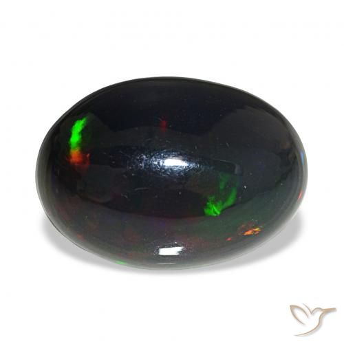 3.41ct Multicolor Ópalo negro, Ovalada, Opaco