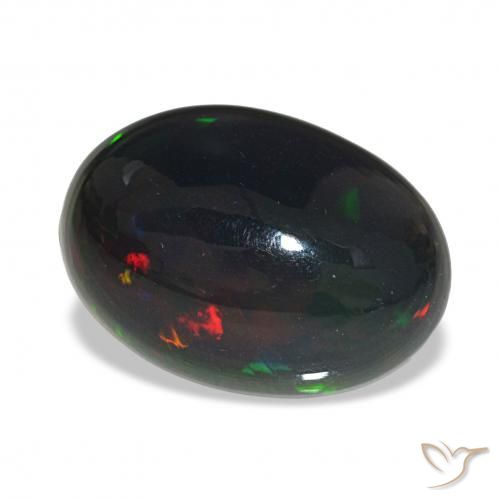 Ópalo negro Multicolor natural de 3.41 ct, Ovalada, Opaco