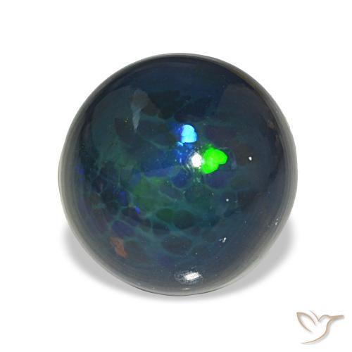 Ópalo negro Multicolor natural de 3.72 ct, Redondo, Translúcido