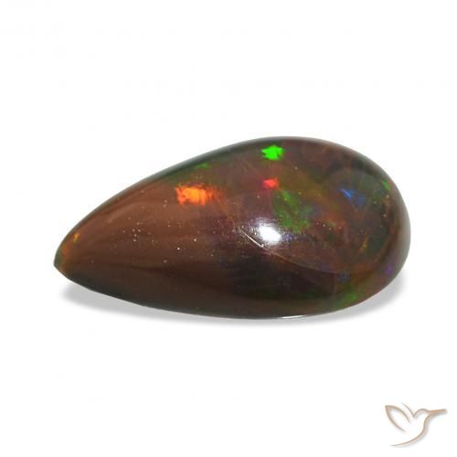 Ópalo negro Multicolor natural de 3.95 ct, En forma de pera, Opaco