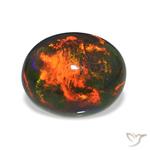 Ópalo negro Multicolor natural de 2.46 ct, Ovalada, Opaco