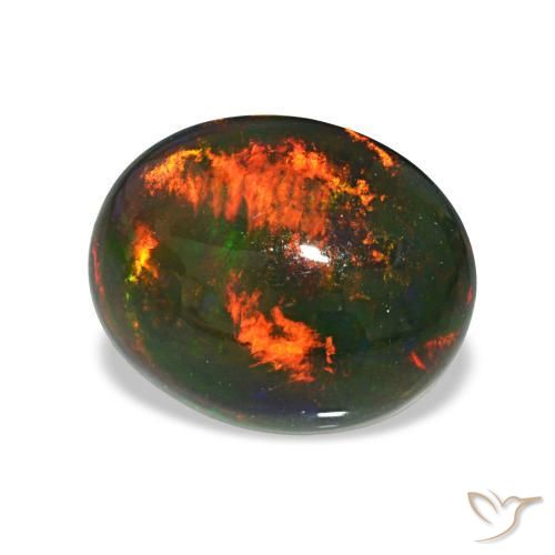Ópalo negro Multicolor natural de 2.46 ct, Ovalada, Opaco