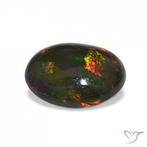Ópalo negro Multicolor natural de 2.46 ct, Ovalada, Opaco