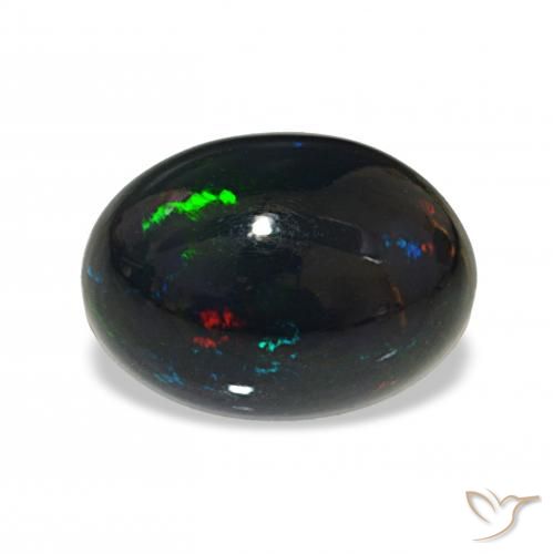 Ópalo negro Multicolor natural de 2.44 ct, Ovalada, Opaco