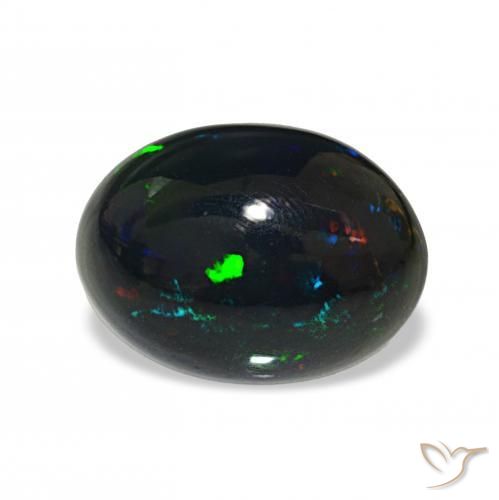 Ópalo negro Multicolor natural de 2.44 ct, Ovalada, Opaco