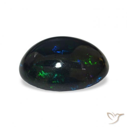 Ópalo negro Multicolor natural de 2.44 ct, Ovalada, Opaco