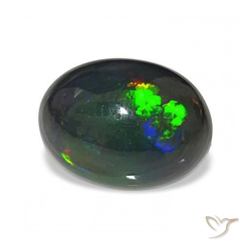 Ópalo negro Multicolor natural de 3.56 ct, Ovalada, Opaco