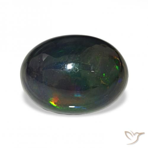 Ópalo negro Multicolor natural de 3.56 ct, Ovalada, Opaco