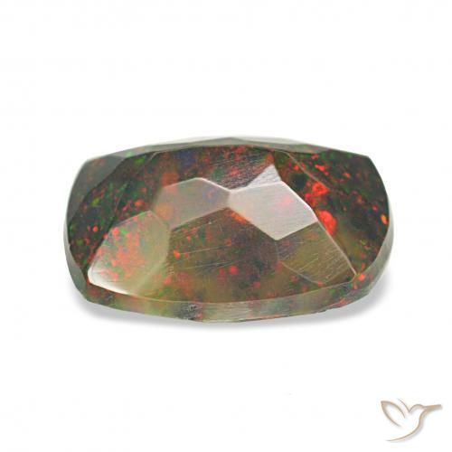 Ópalo negro Multicolor natural de 0.90 ct, Forma Cojín, Opaco