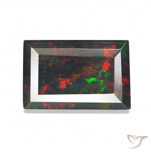 1.30ct Multicolor Ópalo negro, Corte Baguette, Opaco