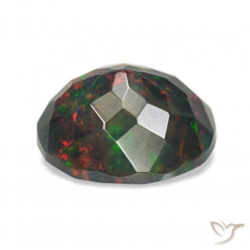 Ópalo negro Multicolor natural de 1.75 ct, Ovalada, Opaco