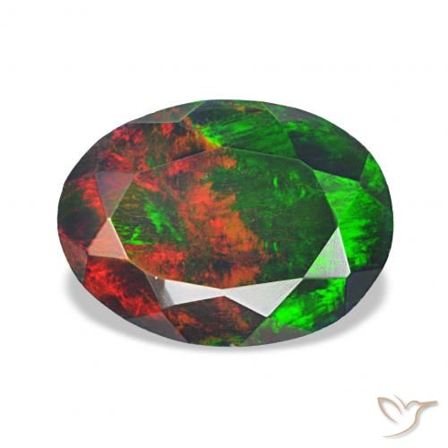 1.07ct Multicolor Ópalo negro, Ovalada, Opaco