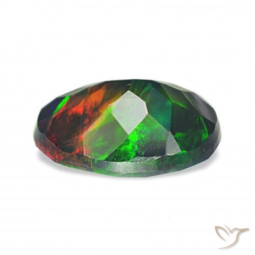 Ópalo negro Multicolor natural de 1.07 ct, Ovalada, Opaco
