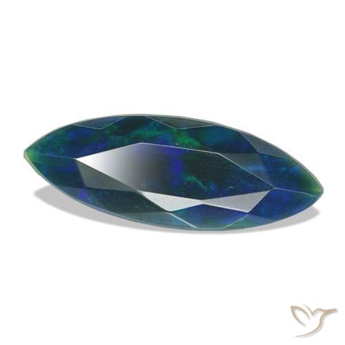 Ópalo negro Multicolor natural de 1.87 ct, Marquesa, Opaco
