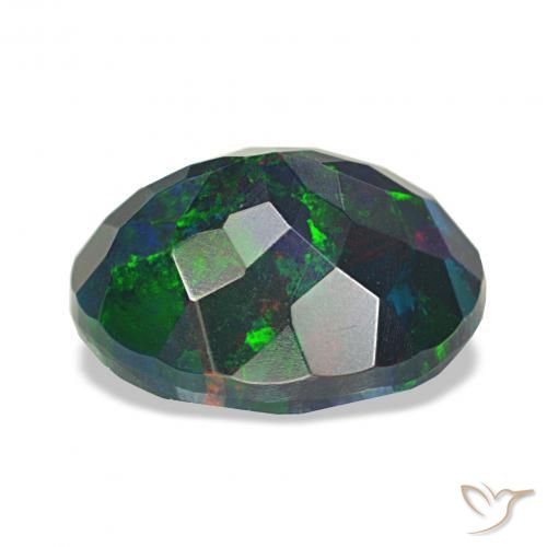 Ópalo negro Multicolor natural de 1.76 ct, Ovalada, Opaco