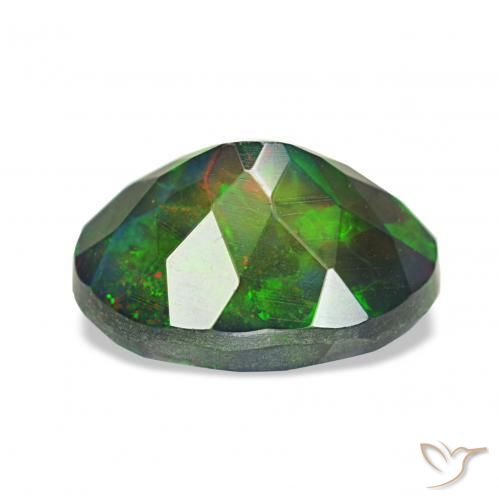 Ópalo negro Multicolor natural de 1.60 ct, Ovalada, Opaco