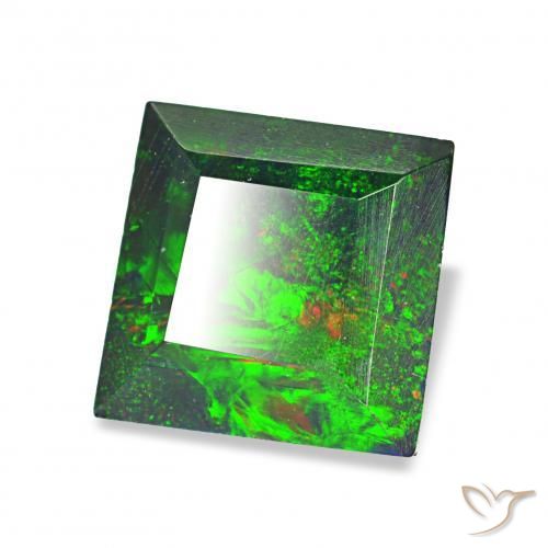 Ópalo negro Multicolor natural de 1.00 ct, Cuadrado, Opaco