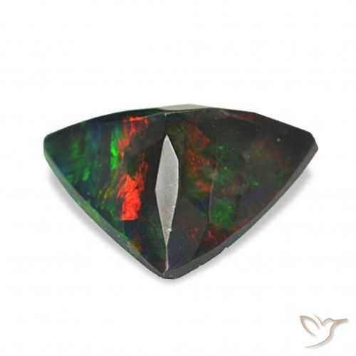 Ópalo negro Multicolor natural de 1.30 ct, Trillón, Opaco