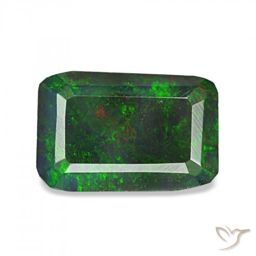 0.89ct Multicolor Ópalo negro, corte esmeralda, Opaco