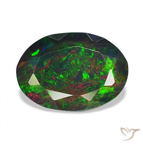 1.45ct Multicolor Ópalo negro, Ovalada, Opaco