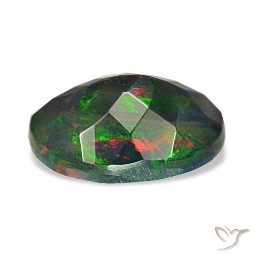 Ópalo negro Multicolor natural de 1.45 ct, Ovalada, Opaco