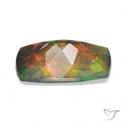 Ópalo negro Multicolor natural de 1.17 ct, Forma Cojín, Opaco