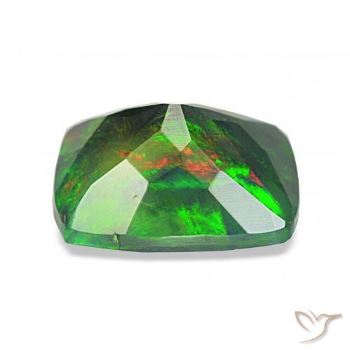 Ópalo negro Multicolor natural de 1.46 ct, Forma Cojín, Opaco